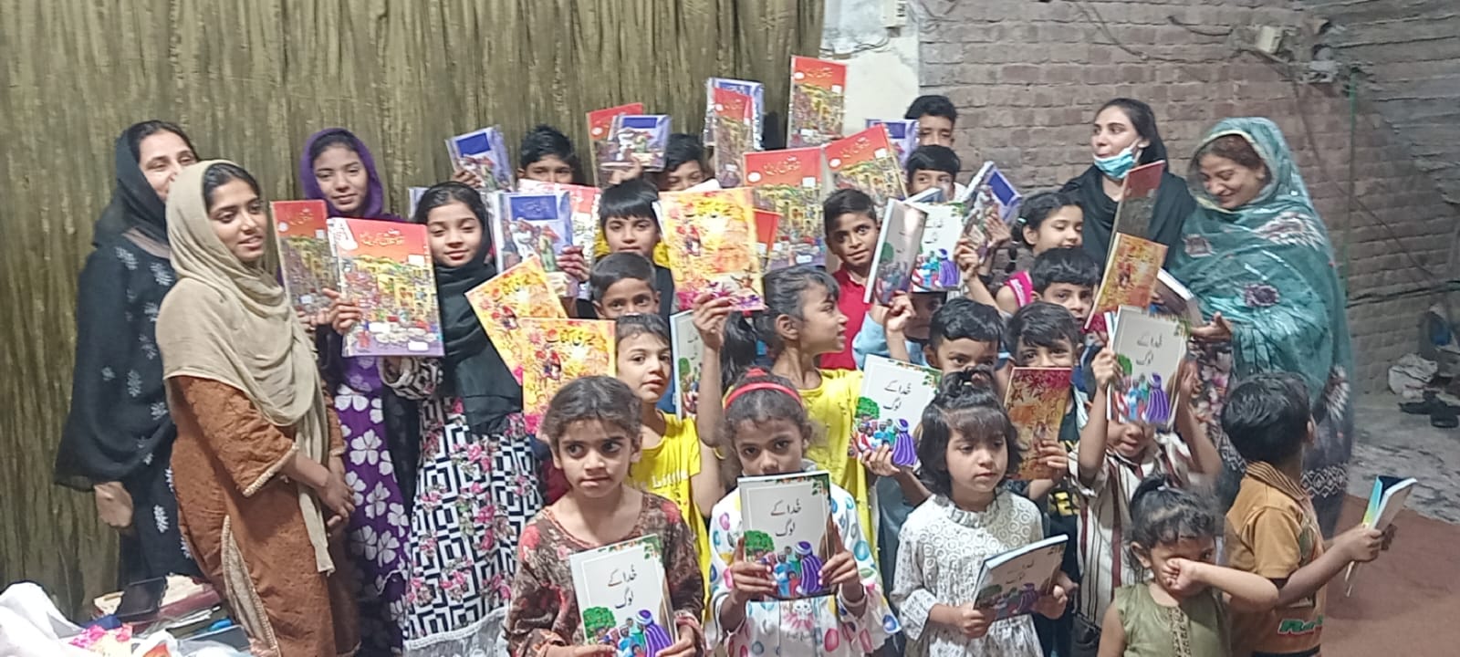 Sunday School Children with Educational Materials